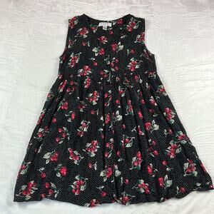 Erika Taylor Intimates black and white polkadot cherry dress, size med
